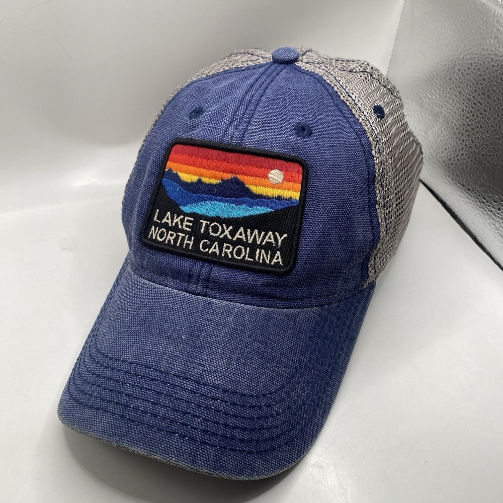 Lake Toxaway North Carolina Hat SnapBack Mesh Trucker Blue Legacy Dad Cleaned